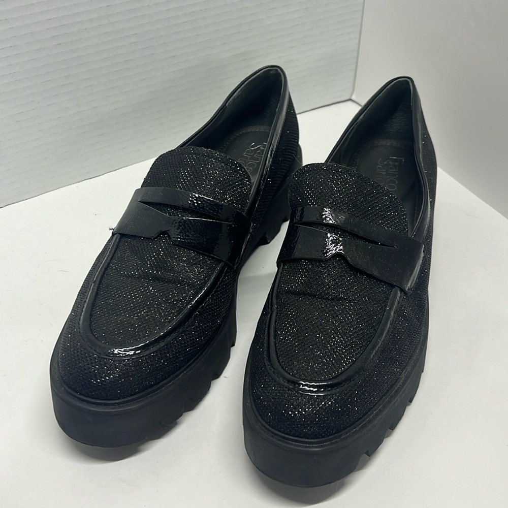 Franco Sarto Loafers Sparkle Black size woman’s 11